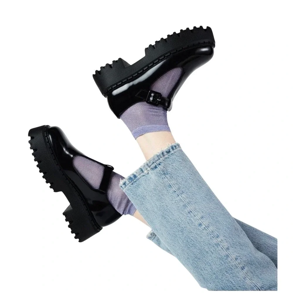 $218 Intentionally Blank Pears Leather Mary Jane 10 Chunky Platform Goth Grunge
